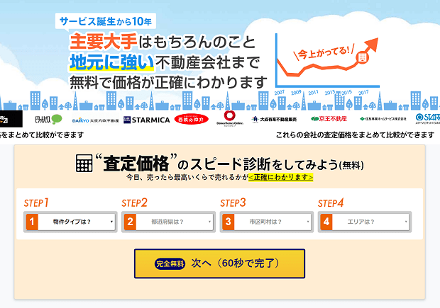 不動産一括査定サイトのイエイ
