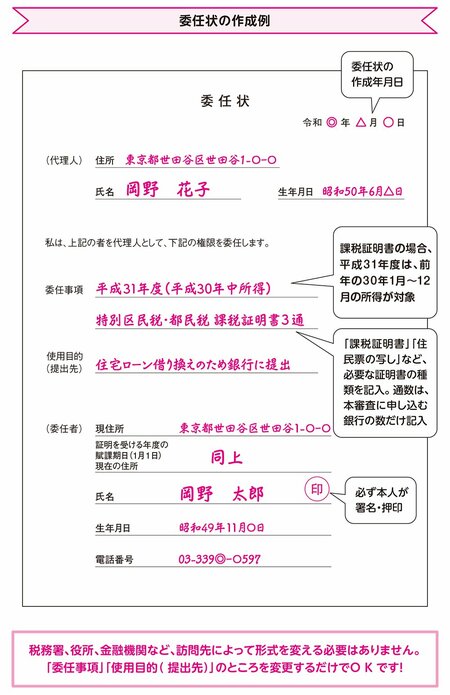 委任状のサンプル