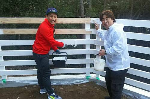 元サッカー日本代表の前園真聖さんとは、20年来の友人。一緒にペイントを行なう事も(写真は2018年に撮影)