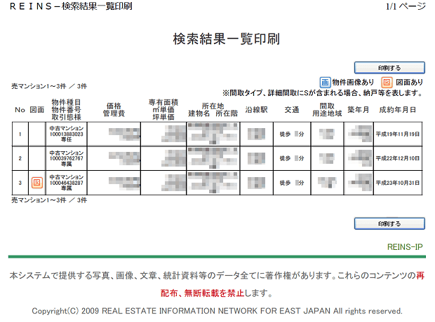 A社の資料(成約事例)