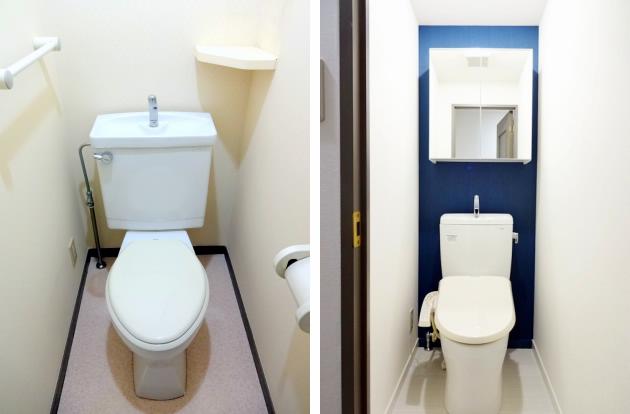 トイレは温水便座式に交換すると印象は良くなるが、費用もかかる。