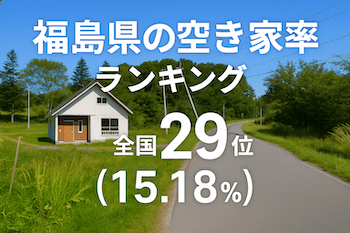 福島県の空き家率は15.18％で全国29位【2025年版】ランキング、長期推移、活用事例などを解説！