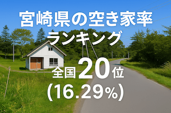 宮崎県の空き家率は16.29％で全国20位【完全版】ランキングや長期推移、活用事例などを解説！